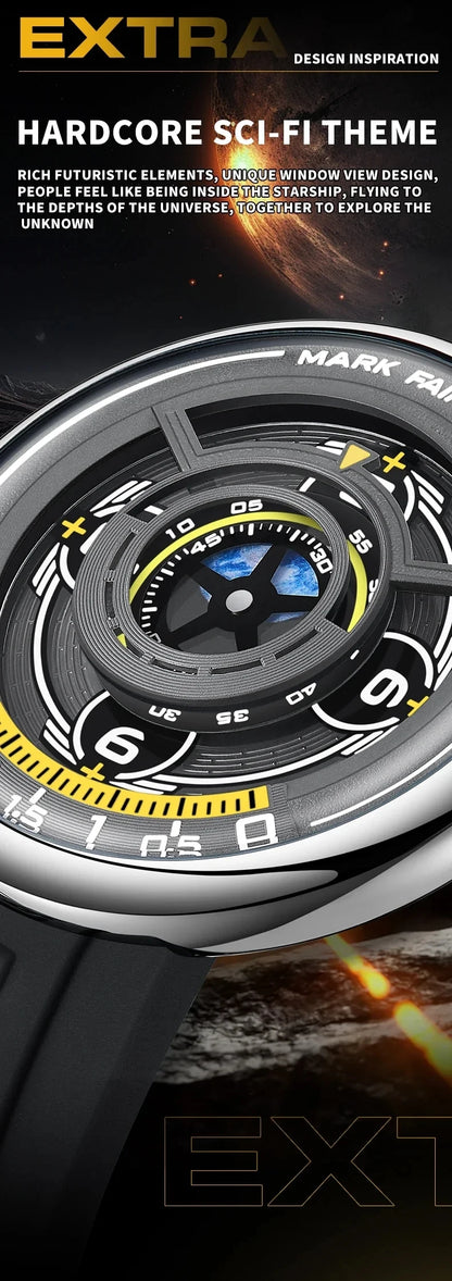 Mark Fairwhale 5990 Trendy Casual Earth 3D Relojes Hombre Fashionable Luminous Wristwatch  for Men