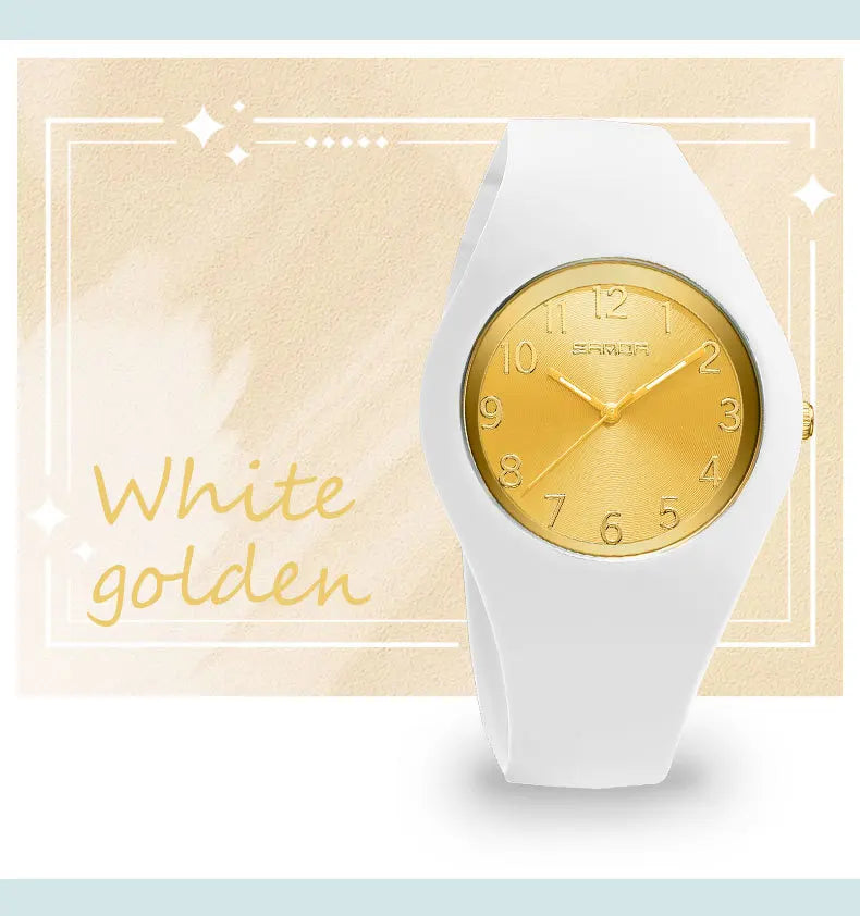 SANDA 6186 Fashion Teenagers Silicone Strap Quartz Watch