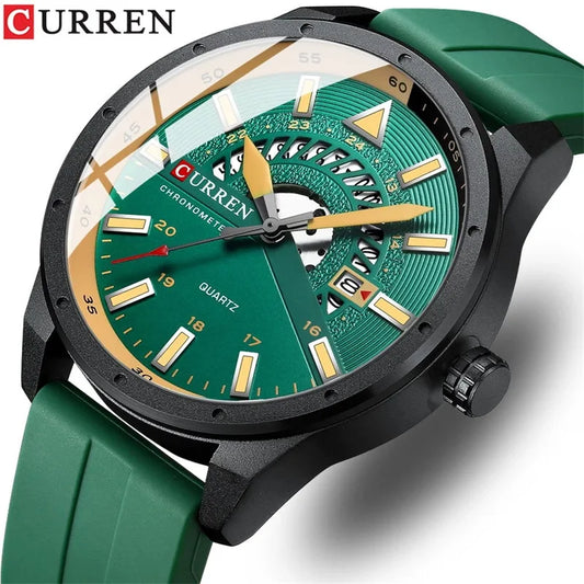 Curren 8421 Brand New Sport Silicone Quartz Men’s Watch Waterproof Wrist Watches
