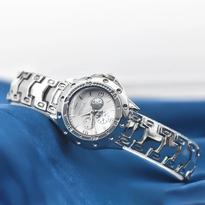 Men Business Watches Fashion Steel Strap Men and Women Luxury Gold Casual Couple Watches Three Eyes Dial Wristwatch Wholesale