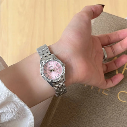 Fashion Diamond Studded Dial Watch for Women Steel Strap Fashion Ladies Quartz Wristwatches Gift Dropshipping Female Clock