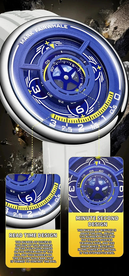 Mark Fairwhale 5990 Trendy Casual Earth 3D Relojes Hombre Fashionable Luminous Wristwatch  for Men