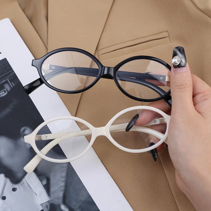 Y2K Retro Oval Frame Glasses Women Leopard Ins Sweet Cool Eyewear Trend Brand Reading Computer Anti Blue Light Eyeglasses