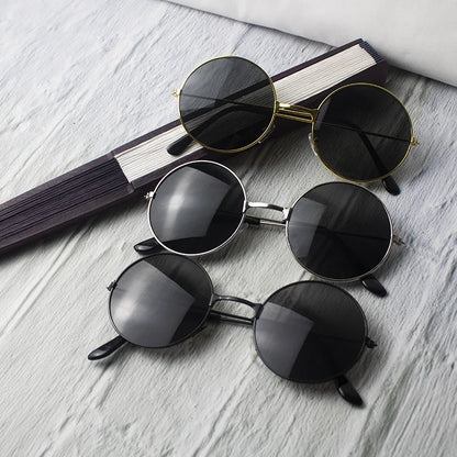 Small Round Sunglasses Women Men UV400 Metal Brand Designer Punk Sun Glasses