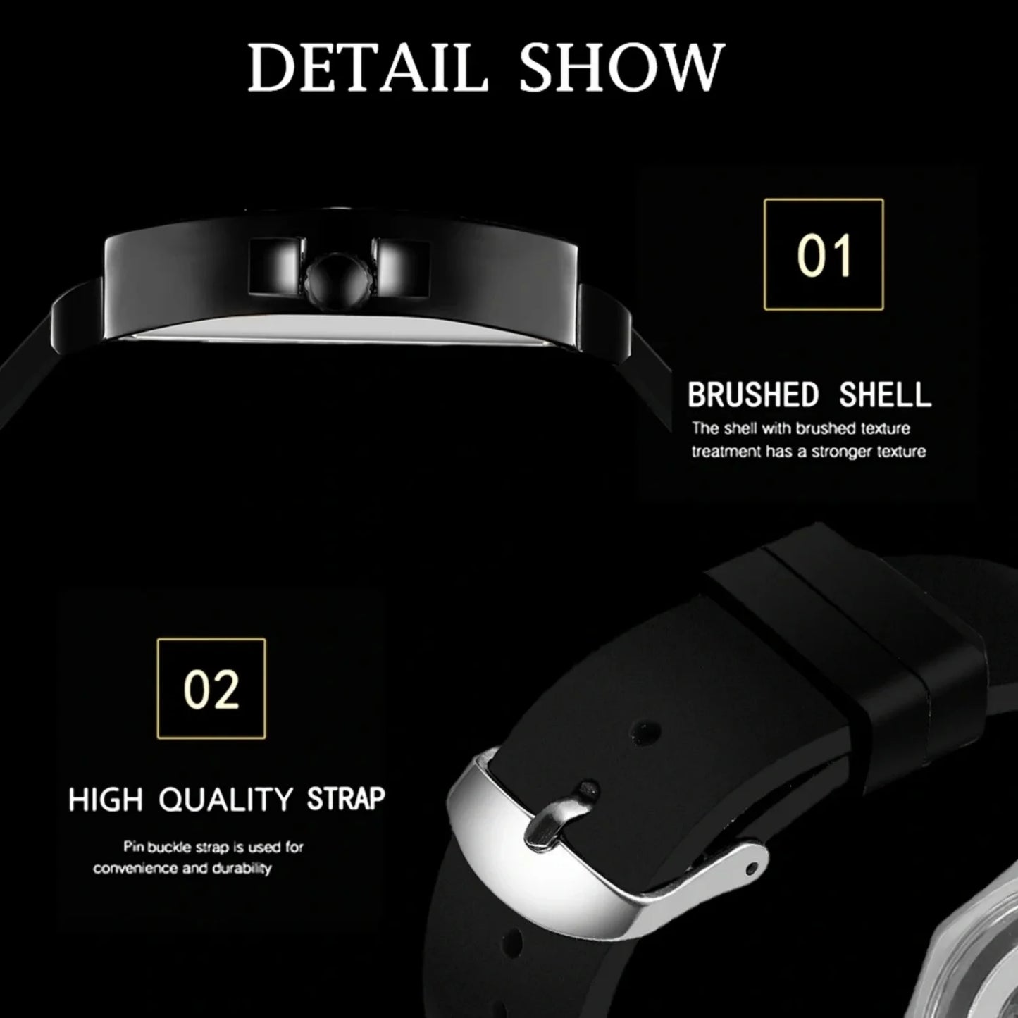 Winner 395R Silicone Sport Men's Luminous Watches Skeleton Automatic Mechanical Watch