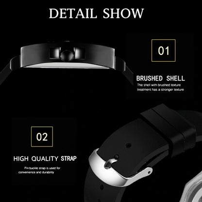 Winner 395R Silicone Sport Men's Luminous Watches Skeleton Automatic Mechanical Watch