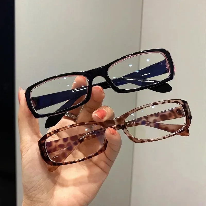 Black Amber VintageY2K Frame Glasses for Women Small Square Eyeglass