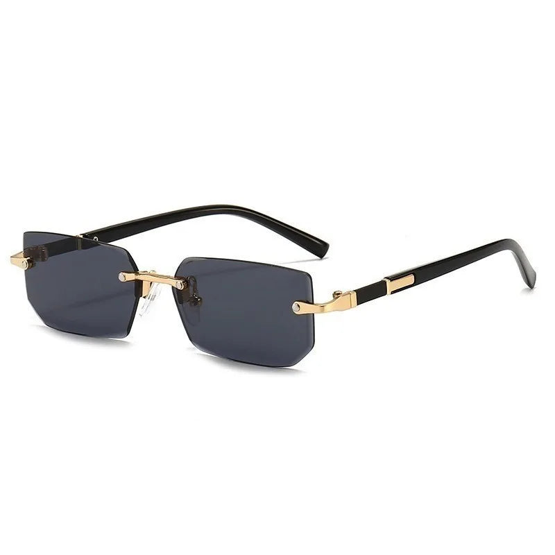 Retro Sunglasses Men Brand Designer Fashion Rimless Sun Glasses