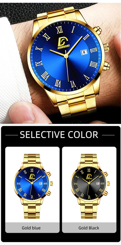 Fashion Mens Gold Watches Luxury Minimalist Quartz Wrist Watch