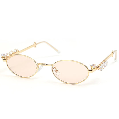 Japanese Small Oval Rhinestone Eyeglasses Frame for Women