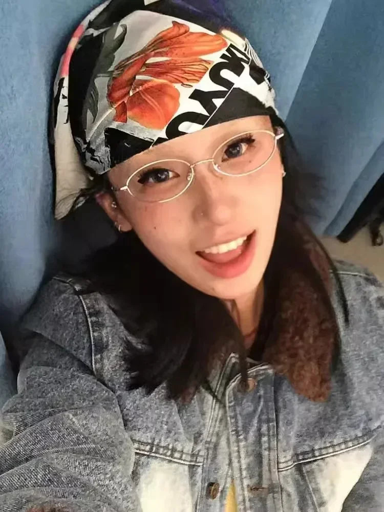 Japanese Harajuku Small Metal Oval Glasses Frame for Women No Makeup Fashion Anti-blue Glasses Men Fashion Anime Cosplay Props