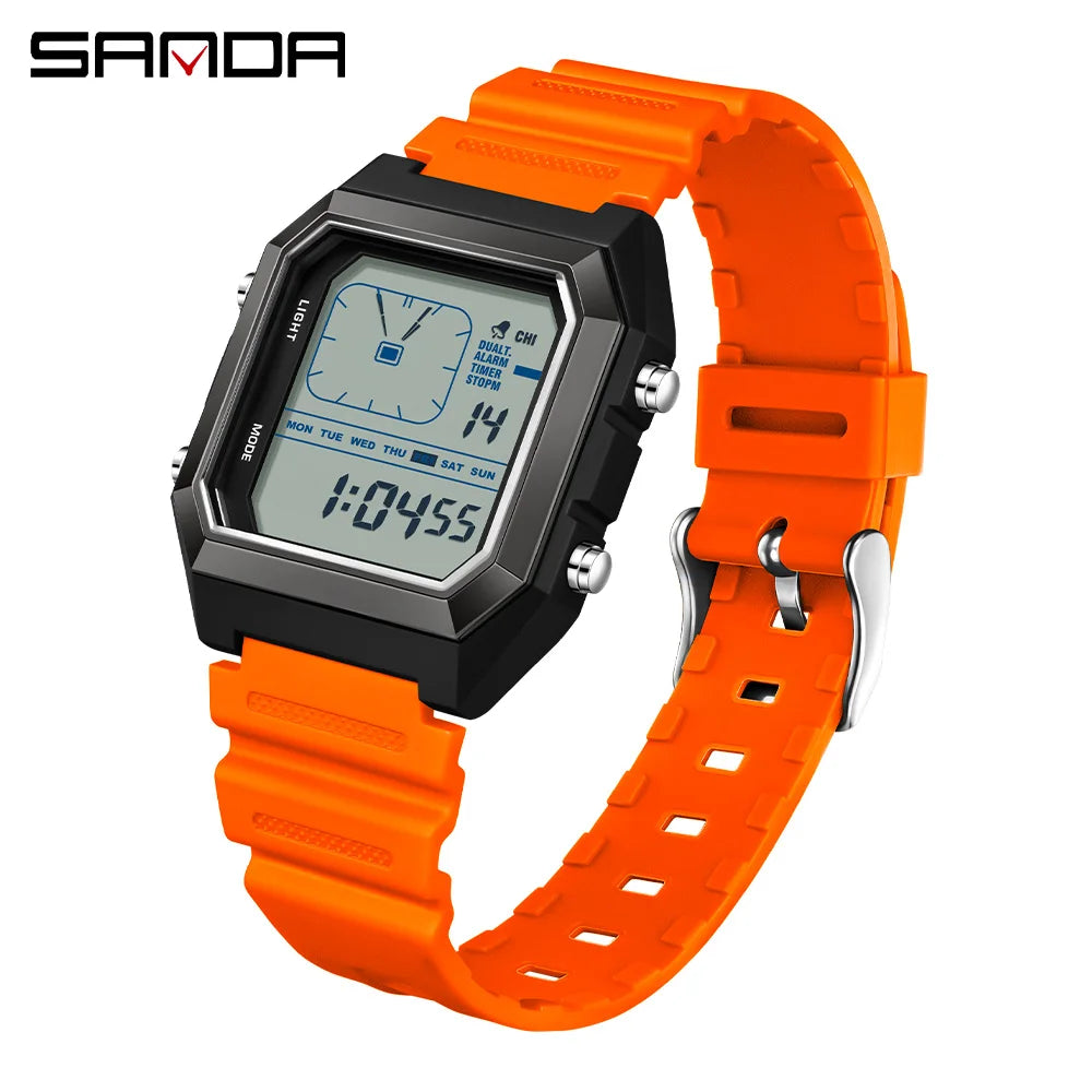 SANDA 6307 Sports Alarm Electronic Watch Digital Watches for Man Women Boys