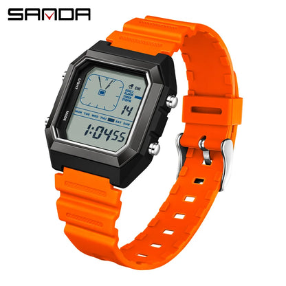 SANDA 6307 Sports Alarm Electronic Watch Digital Watches for Man Women Boys