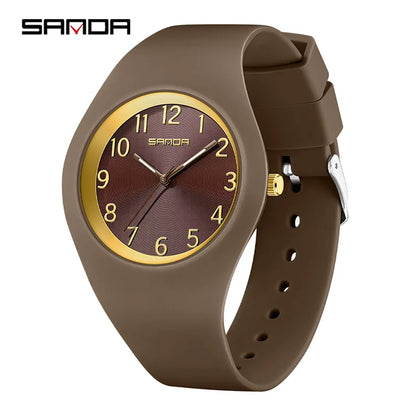 SANDA 6186 Fashion Teenagers Silicone Strap Quartz Watch