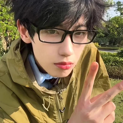 Black Amber VintageY2K Frame Glasses for Women Small Square Eyeglass