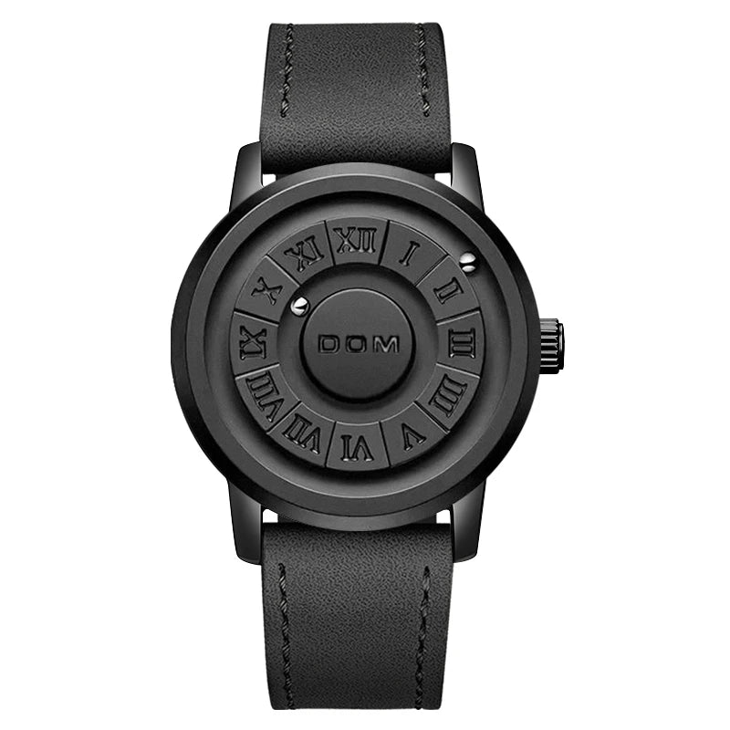 DOM 1345 Fashion New Personalized Floating Magnetic Pointer Free Ball Bearing Creative Waterproof Quartz Watch for Men Clock