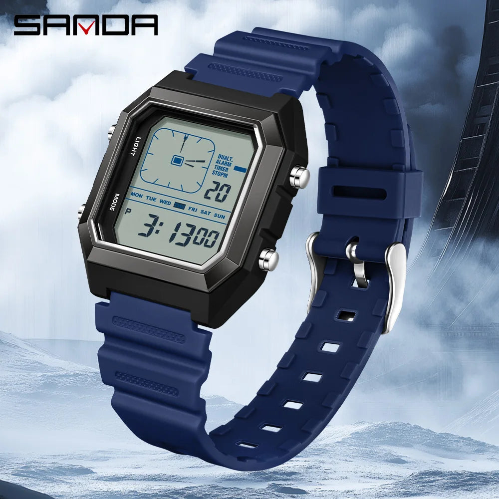 SANDA 6307 Sports Alarm Electronic Watch Digital Watches for Man Women Boys