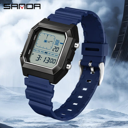 SANDA 6307 Sports Alarm Electronic Watch Digital Watches for Man Women Boys