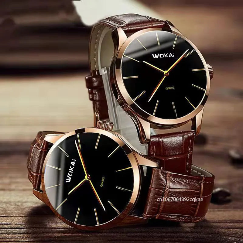 2025 New Fashion Business Watch Men's Watches Casual Leather Band Quartz Wristwatches Men Relogio Masculino Montre Homme