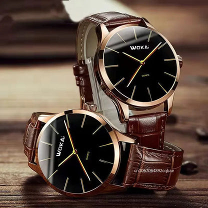2025 New Fashion Business Watch Men's Watches Casual Leather Band Quartz Wristwatches Men Relogio Masculino Montre Homme