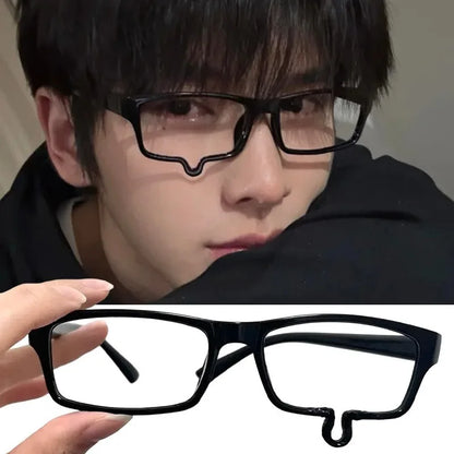 Harajuku Black Small Square No Lenses Teardrop Eyeglasses Japanese Anime