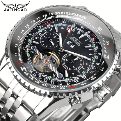 JARAGAR 034 Men's Big Dial Watch Military Pilot Date Month Business Watch