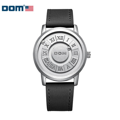 DOM 1345 Fashion New Personalized Floating Magnetic Pointer Free Ball Bearing Creative Waterproof Quartz Watch for Men Clock