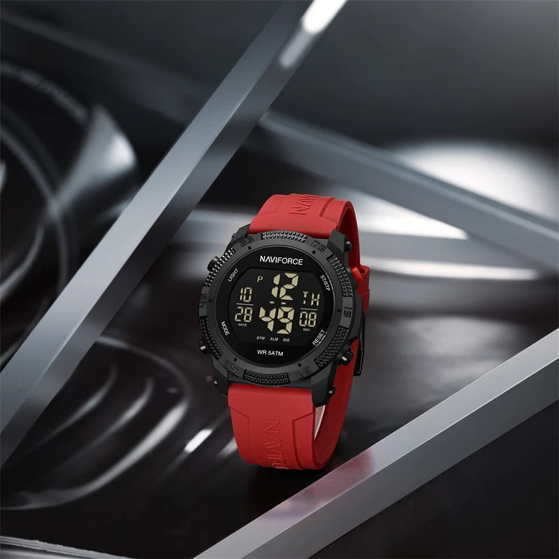 Naviforce 7104 Men Fashion Outdoor Watch Electronic LCD Digital Casual Watch