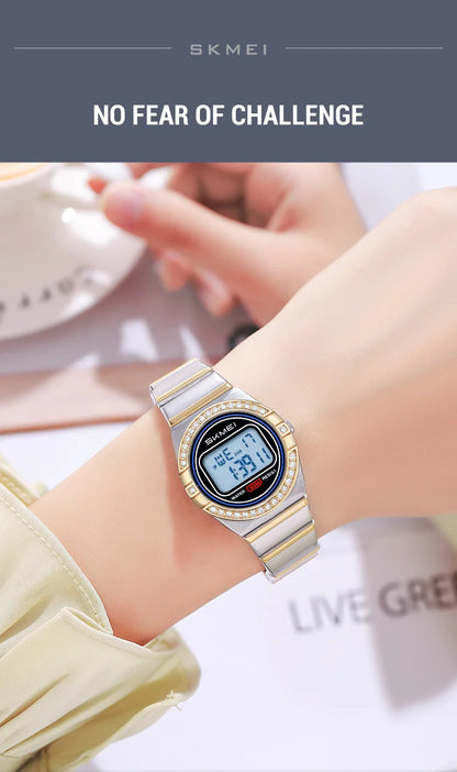 SKMEI 2446 Luxury Casual Female Girl Sports Watches Waterproof Digital Wristwatches