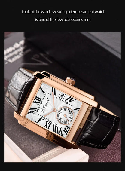 CHENXI 8216 Elegant Waterproof Square Men's Quartz Watch