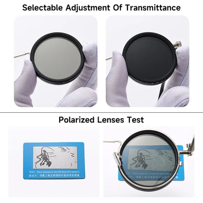 Polarized Round Sunglasses Men ND9 Adjustable Dimming Sun Glasses Women Retro Punk Fishing Eyeglasses Outdoor Shades UV400