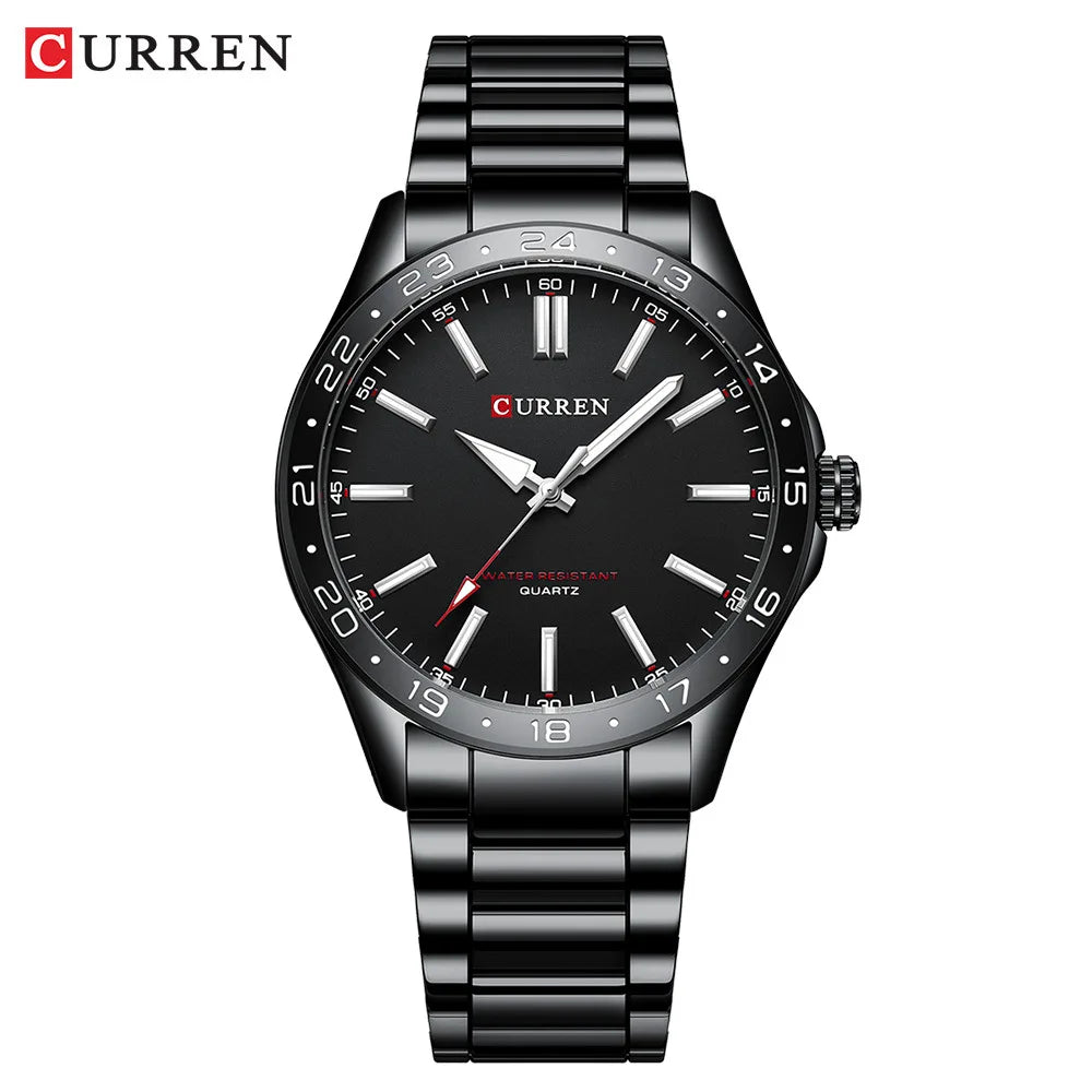 CURREN 8452 Casual Sport Simple Business Men's Watches 2025 Stainless Steel Band Wristwatch Quartz Clock with Luminous Pointers