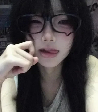 Fashion Anime Y2K Teardrop Cosplay Glasses Unisex No Lenses Eyeglass Japanese Costume Props Spectacles Retro Eyewear Accessories