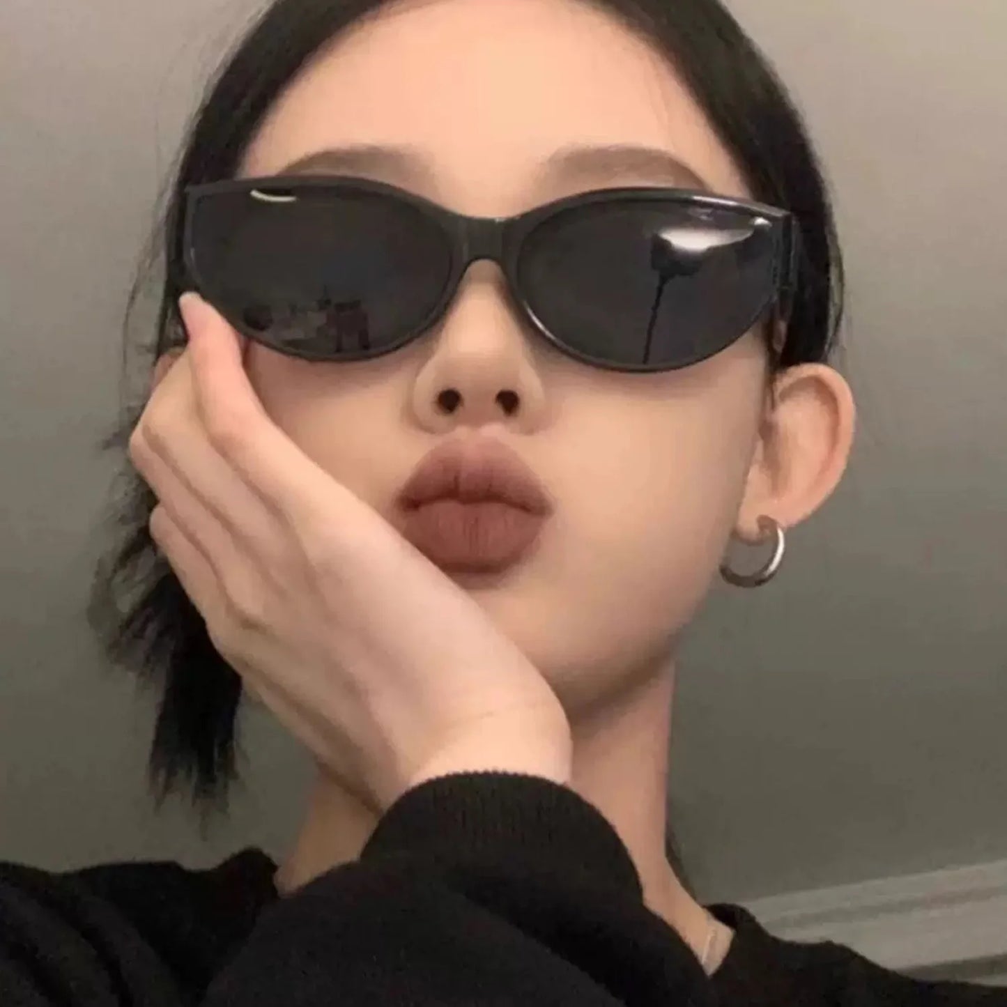 Y2K Vintage Cat Eye Small Frame Sunglasses UV Resistant Eyeglasses for Men Women