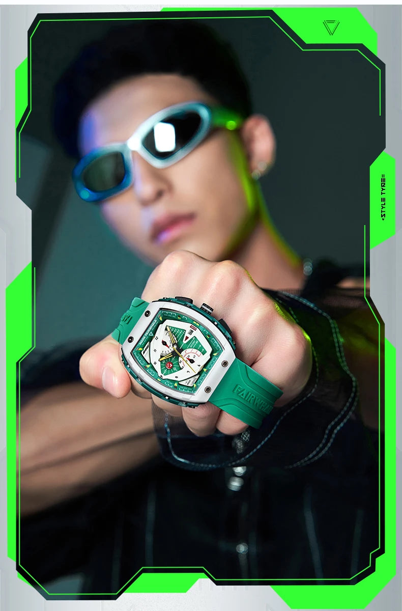 Mark Fairwhale 5690 Top Brand Sport Men Clock Rubber Quartz Watch