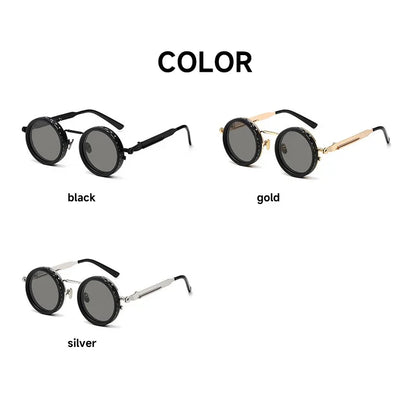 Polarized Round Sunglasses Men ND9 Adjustable Dimming Sun Glasses Women Retro Punk Fishing Eyeglasses Outdoor Shades UV400