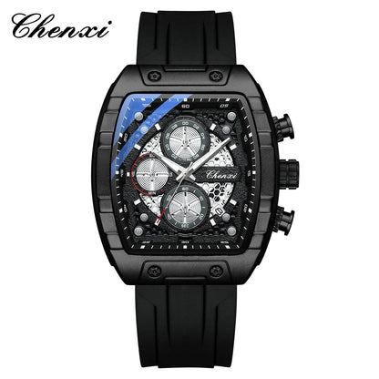 CHENXI 941 Sport Multifunction Military Men Silicone Quartz Wristwatch