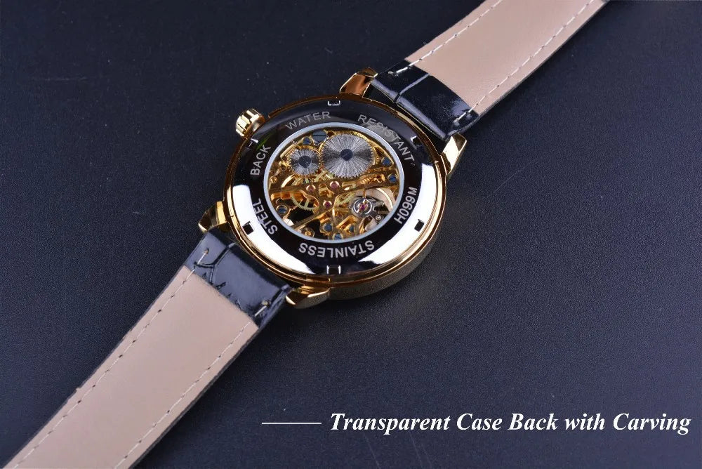FORSINING 99A Men Mechanical Watches Luxury Fashion Elegant Genuine Leather Strap Wrist Watches for Male Clock