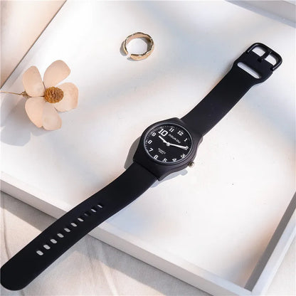 Candy Colors Silicone Strap Quartz Wristwatch Student Watch INS Korean Fashion Trendy Ladies Wristwatch Simple Versatile Clock