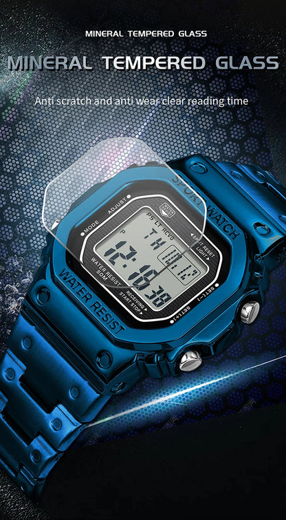 SANDA 2162 Men Electronic Watch Multifunctional Wristwatch