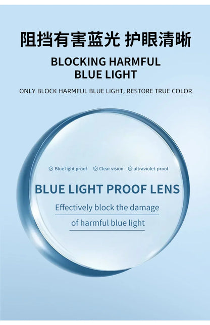 O-Q CLUB Men's Half-frame Business Reading Glasses Anti-blue Light Anti-fatigue Metal Frame