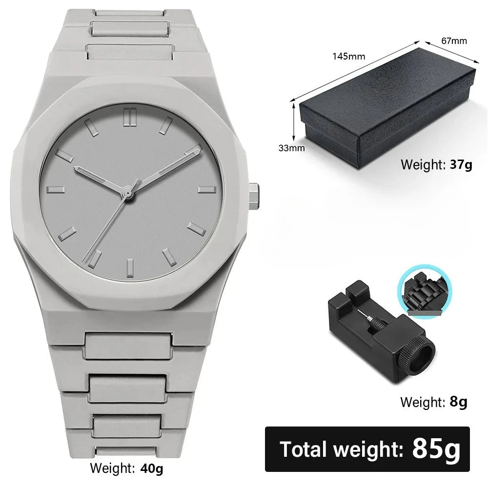 Minimalist Design Quartz Watch for Men Casual Lightweight Plastic Strap Waterproof Sports Business Watches Man Creative Clock