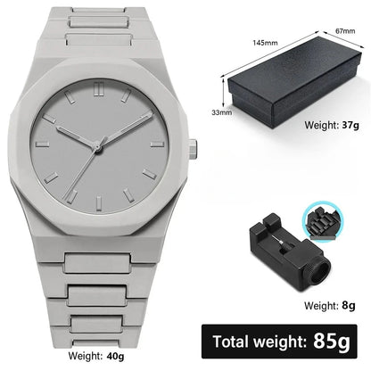 Minimalist Design Quartz Watch for Men Casual Lightweight Plastic Strap Waterproof Sports Business Watches Man Creative Clock