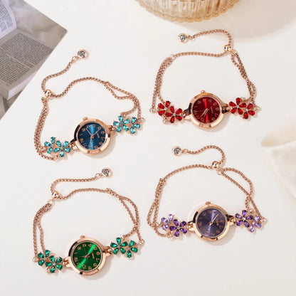 Reloj Mujer Women Watch Fashion Light Luxury Bracelet Quartz Watches for Women Exquisite Violet Crystal Ladies Watches Gifts