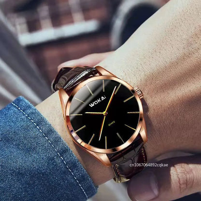 2025 New Fashion Business Watch Men's Watches Casual Leather Band Quartz Wristwatches Men Relogio Masculino Montre Homme