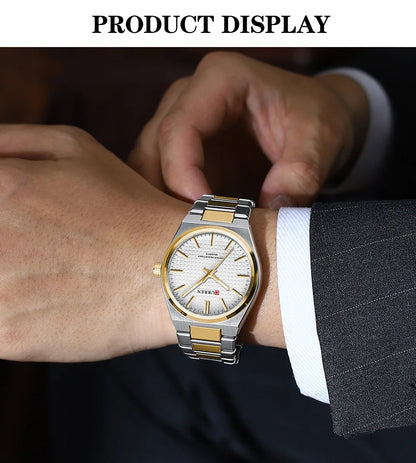 CURREN 8439 Quartz Wristwatch  Stainless Steel Strap Wristwatch for Men Gift