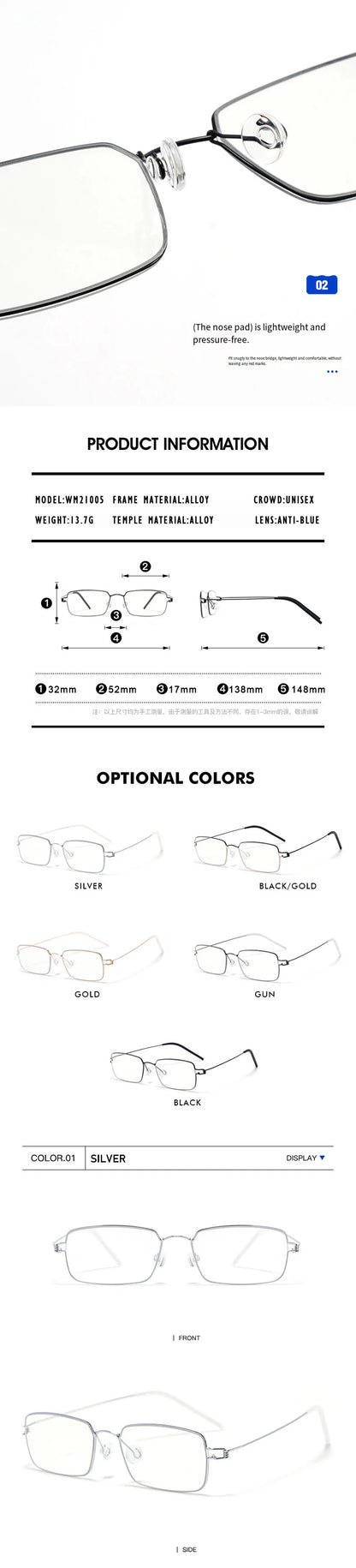 O-Q CLUB Blue Light Blocking Glasses for Myopia Men Computer Lenses to Read Eyewear