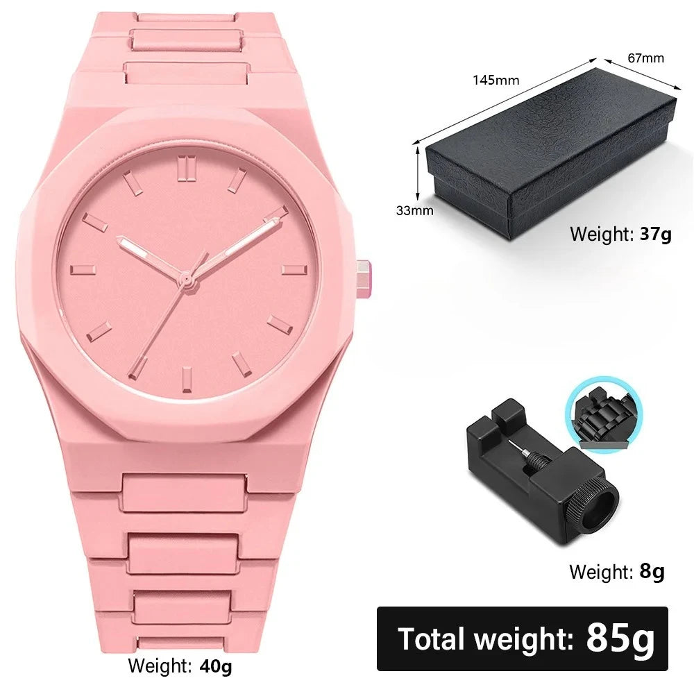 Minimalist Design Quartz Watch for Men Casual Lightweight Plastic Strap Waterproof Sports Business Watches Man Creative Clock