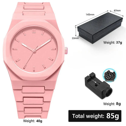 Minimalist Design Quartz Watch for Men Casual Lightweight Plastic Strap Waterproof Sports Business Watches Man Creative Clock