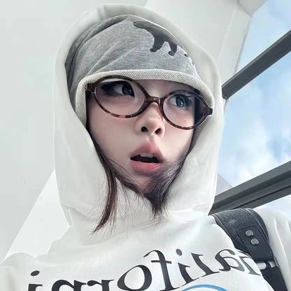 Y2K Retro Leopard Small Oval Frame Glasses Women Spice Girl Cool Eyewear New Black Reading Computer Anti Blue Light Eyeglasses